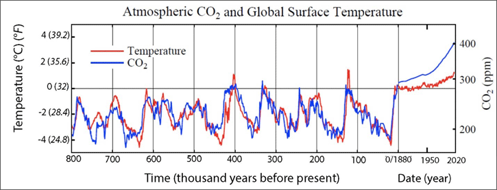 Atmospheric CO2 and Global Surface Temperature
